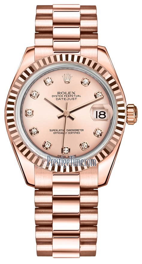 rolex lady-datejust gold president|Rolex Datejust 31mm everose gold.